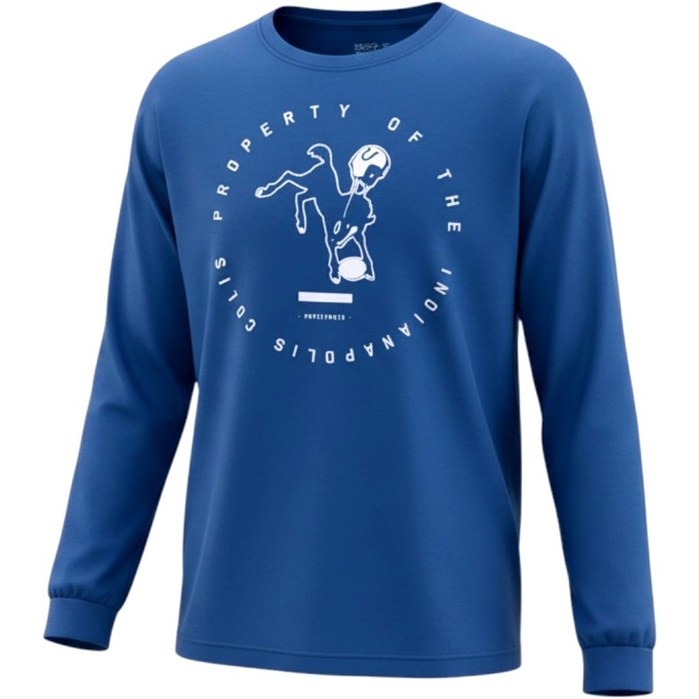 Nike Indianapolis Colts Horsepower NFL Long Sleeve Tee Shirt Blue Mens Large NEW